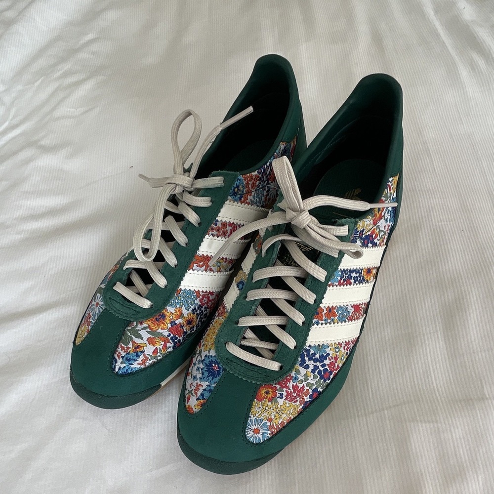 adidas x Liberty London Floral 3-Stripes Green/White Low Top Lace-Up Sneakers